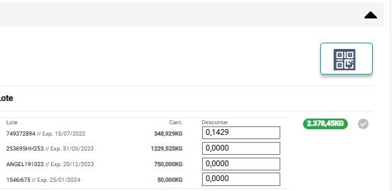 Asignar lotes por QR en recipok