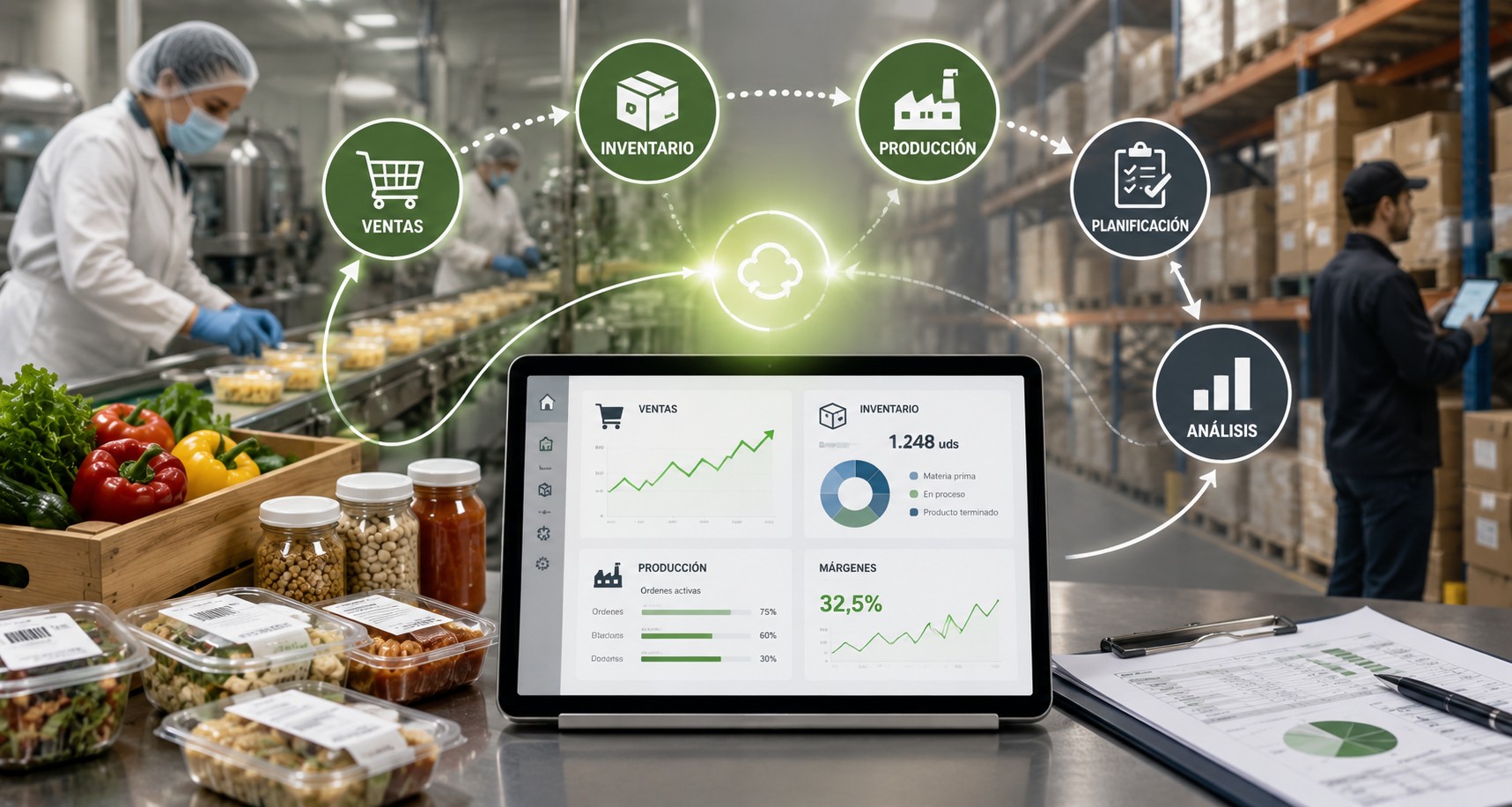 integrar ventas control inventario procesos productivos