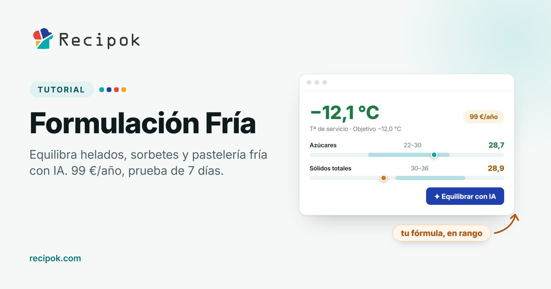 Formulación y equilibrado de heladería con Recipok