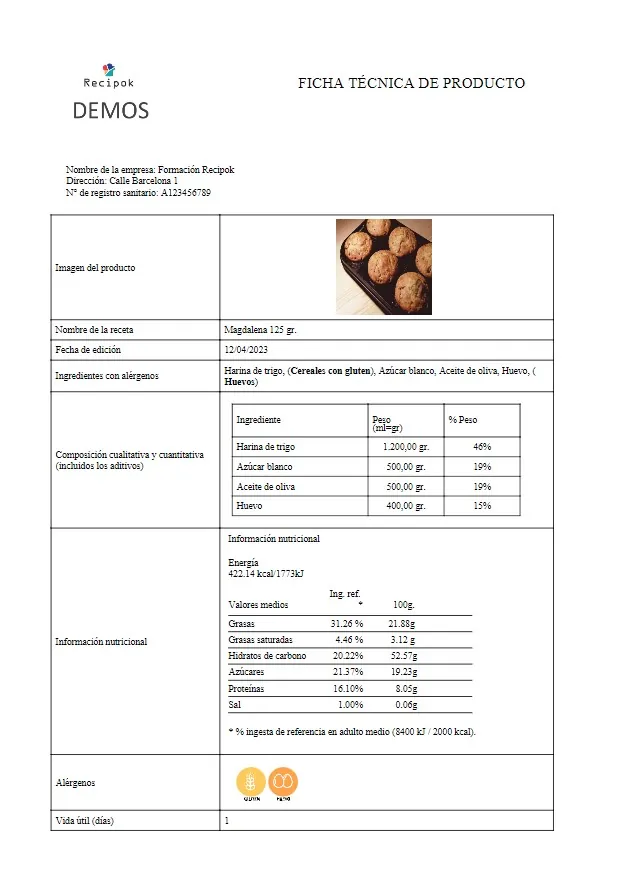 Cómo hacer una ficha técnica de producto en nuestro obrador o cocina