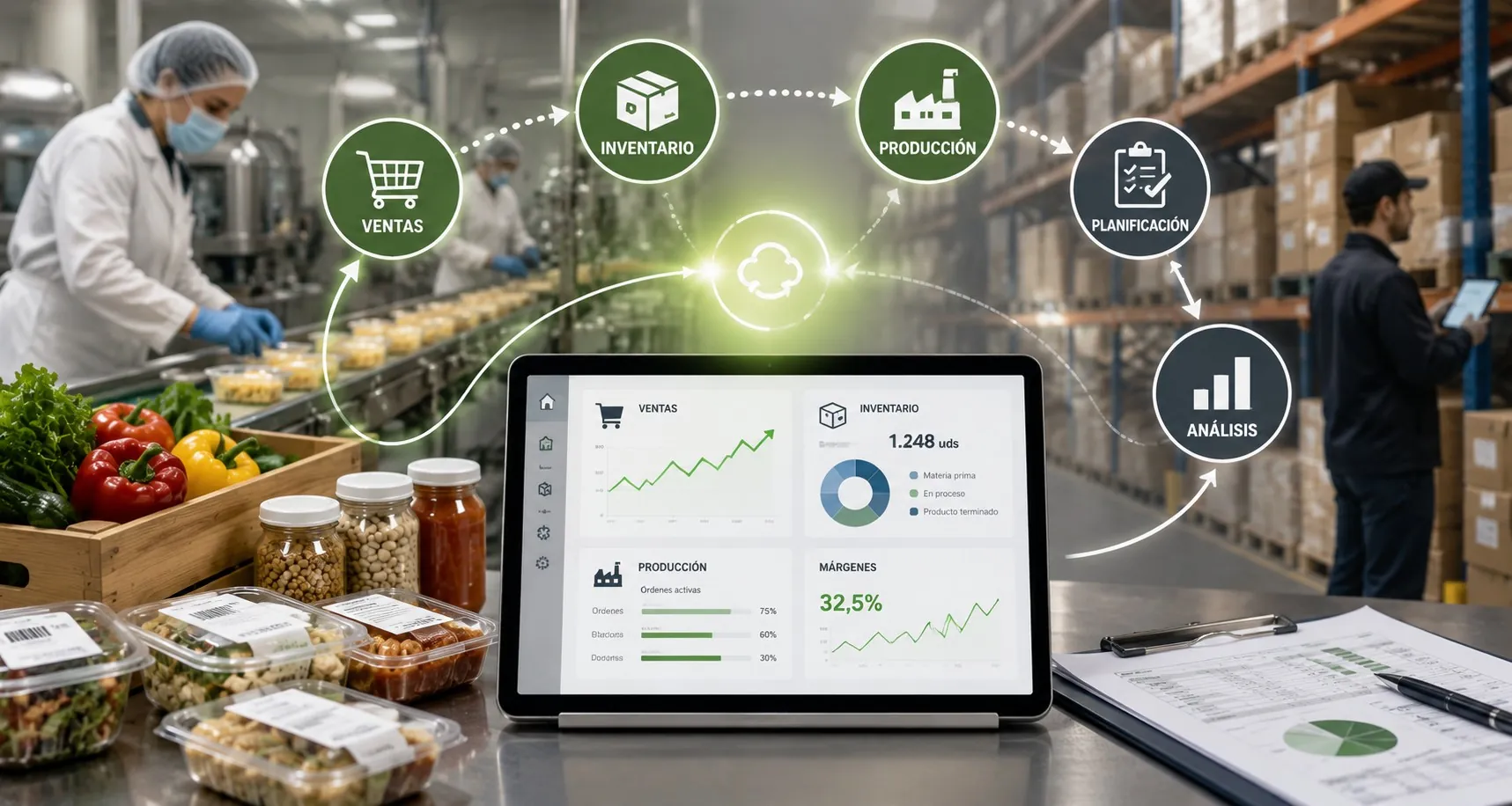 integrar ventas control inventario procesos productivos